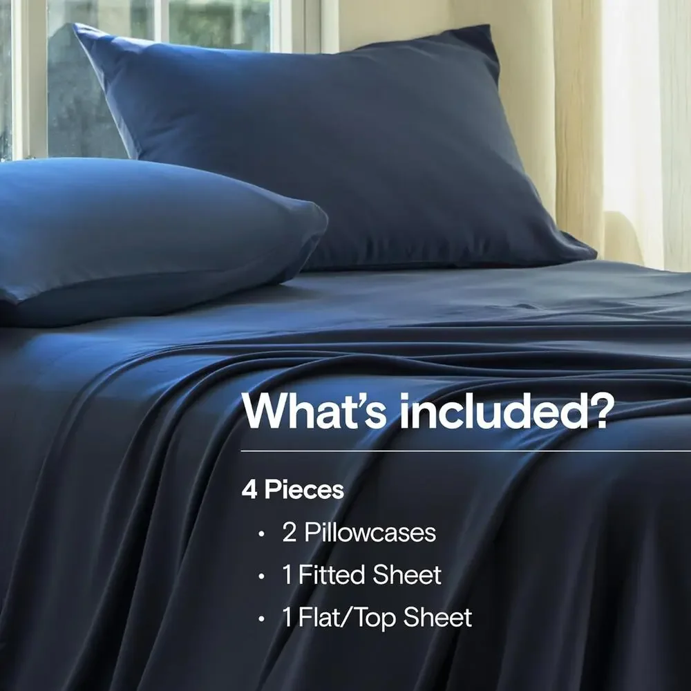 NWT Sijo DOZ Bamboo Sheet Set 4 PC- 2 Pillowcases 2 Sheets Sapphire Blue Full